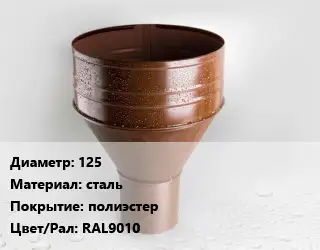 Воронка 125 сталь полиэстер RAL9010